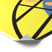 Poster Cubisme portrait féminin coloré (Coin)