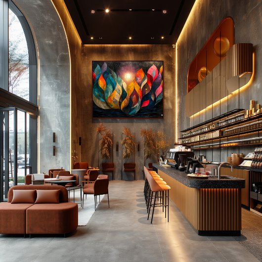 Poster Cubismo: Árbol en Llamas