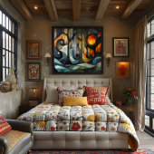 Poster Cubismo: Bosque Enigmático