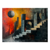 Poster Cubismo: Ciudad de Sombras y Luz Crepuscular (Devant)