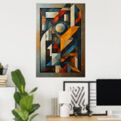 Poster Cubiste Moderne Géométrique Abstrait (Bureau à domicile)