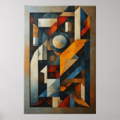 Poster Cubiste Moderne Géométrique Abstrait (Devant)