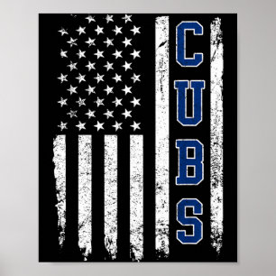 Poster Cubs Vintage Nom Design Rétro pour Hommes Femmes e