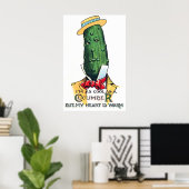 Poster Cucumber dessin animé avec message d'amour, drôle (Bureau à domicile)