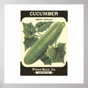 Poster Cucumber Seed Packet Retro Afdrukken