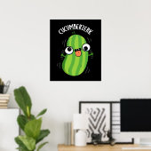 Poster Cucumberzerk Funny Berzerk Cucumber Pun Dark BG (Bureau à domicile)