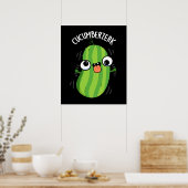 Poster Cucumberzerk Funny Berzerk Cucumber Pun Dark BG (Cuisine)
