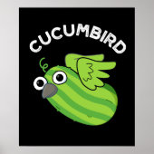 Poster Cucumbird Funny Veggie Cucumber Pun Dark BG (Devant)