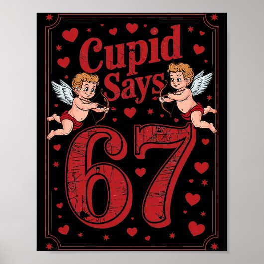 Poster Cud Says 67 Funny 6 7 Valentine Couple Matching Si (Devant)