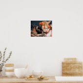 Poster Cuddin Chatons Calico et Tan (Cuisine)