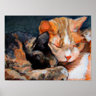 Poster Cuddin Chatons Calico et Tan