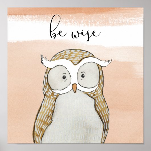 Poster Cuddlies Owl | Soyez Sage (Devant)