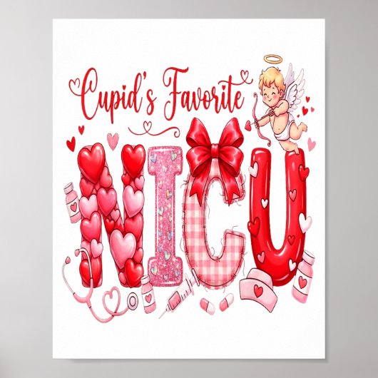 Poster Cuds Favorite Nurse Nicu Valentines Day Shirt Nurs (Devant)