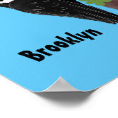 Poster Cue drôle Pileated woodpecker dessin d'illustratio (Coin)