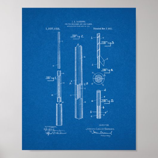 Poster Cue Pour Billard Et Jeux Similaires Brevet - Bluep (Devant)