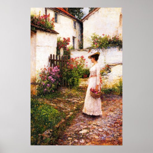 Poster Cueillette de fleurs d'été dans un jardin du Devon (Devant)