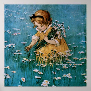 Poster Cueillette de marguerites par Jessie Willcox Smith