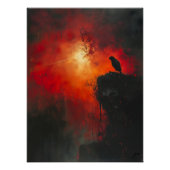 Poster Cuervo Solitario: El Abrazo Ardiente del Atardecer (Devant)