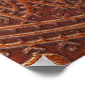 Poster Cuir Brown, motifs floraux à outils. (Coin)