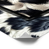 Poster Cuir de vache noir et blanc aspect fourrure (Coin)