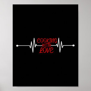 Poster Cuisine Avec Amour Drôle Cuisine Chef Cadeau