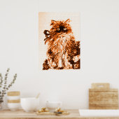 Poster CUISINE AVEC ROSE, Brown et blanc (Cuisine)