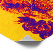 Poster CUISINE AVEC ROSES, Jaune Bleu Orange (Coin)