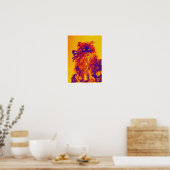 Poster CUISINE AVEC ROSES, Jaune Bleu Orange (Cuisine)