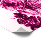 Poster CUISINE AVEC ROSES, Rose Fuchsia Blanc (Coin)