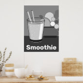 Poster Cuisine blanche et noire moderne (Cuisine)