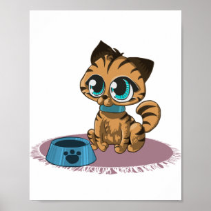 Poster CUISINE Brown AUX YEUX BLEUS SUR UN PURPLE MAT