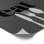 Poster cuisine citation mot art moderne manger (Coin)