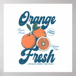 Poster Cuisine de Californie Citrus Frais Orange Vintage
