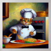 Poster Cuisine de chat Spaghetti (Devant)