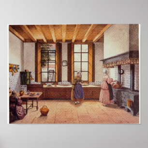 Poster Cuisine de l'hôtel de Zwijnshoofd à Arnhem, 1838