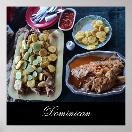 Poster Cuisine dominicaine sur la plage (Devant)