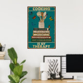 Poster Cuisine est mon traitement vintage (Bureau à domicile)