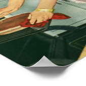 Poster Cuisine familiale vintage Thanksgiving Dîner Cuisi (Coin)