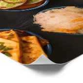 Poster Cuisine Indienne Traditionnelle Étalée (Coin)