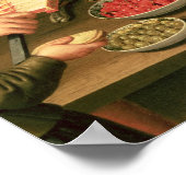 Poster Cuisine intérieure avec femme de ménage (Coin)