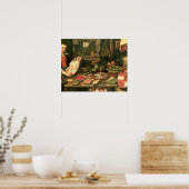 Poster Cuisine intérieure avec femme de ménage (Cuisine)