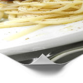 Poster cuisine italienne. Spaghetti alle vongole. (Coin)