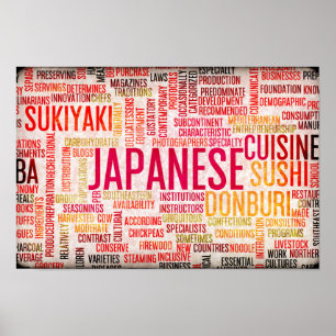 Poster Cuisine japonaise Menu Arrière - plan