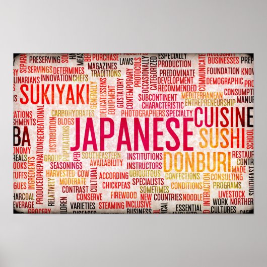 Poster Cuisine japonaise Menu Arrière - plan (Devant)