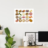 Poster Cuisine Juive Aliments Illustration Décor Cuisine (Bureau à domicile)