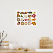 Poster Cuisine Juive Aliments Illustration Décor Cuisine (Cuisine)