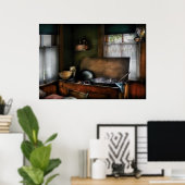 Poster Cuisine - Le lavabo de cuisine (Bureau à domicile)