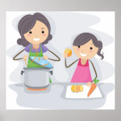 Poster Cuisine Mère Et Fille (Devant)