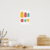 Poster Cuisine Mesure Conversions Couleurs Rétro (Cuisine)