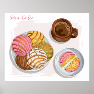 Poster Cuisine mexicaine Concha Pan Dulce & Champurrado M
